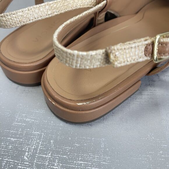 Vionic Petaluma Slingback Flats Raffia Leather Cap Toe Arch Support Shoes 7.5 M - Picture 10 of 14
